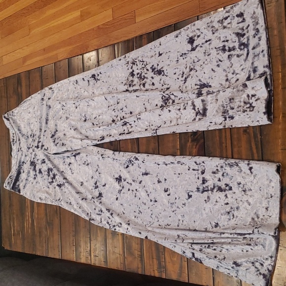 Zara set Wide Leg Halter crushed velvet - Picture 4 of 9